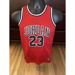 Jordan 23 Basketball Jersey Youth M 10-12 Red Black Mesh Jumpman Brand of Flight
